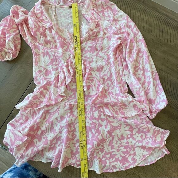 Free People Rebecca Pink and White Floral Mini, Size Small - Picture 11 of 13